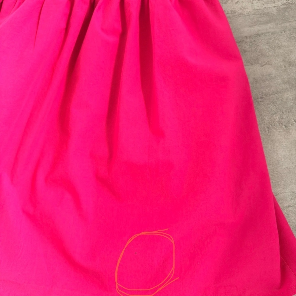 Zara Fuchsia Smocked Poplin Dress Contrast Embroidered Trim Pink Barbie Size XS - Picture 15 of 15